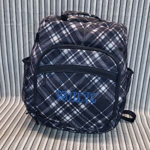 Thirty-One Insulated Cooler Tote Gray Plaid W/Divider Insert EUC